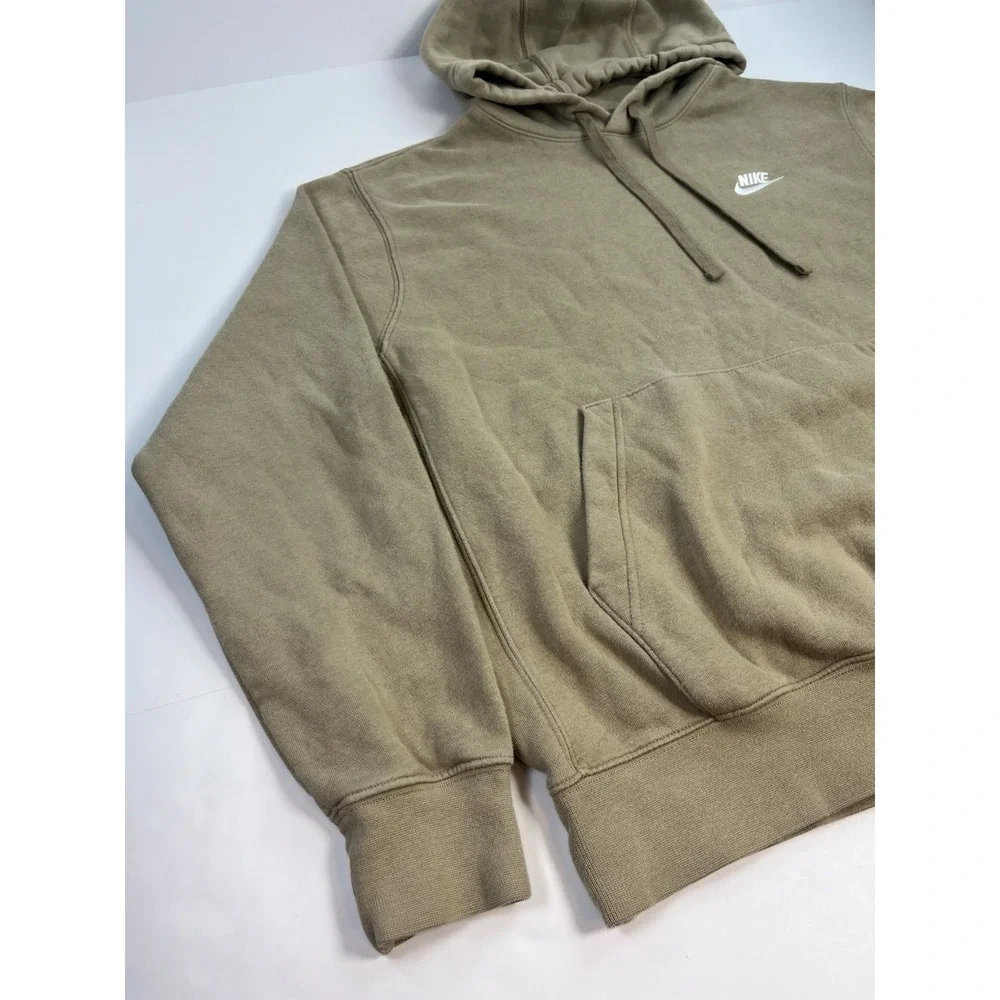 NIKE Sportswear Club Fleece Men's Medium Beige Pullover Hoodie BV2654-247
